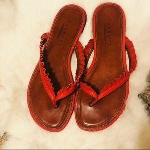 Talbots orange leather Sandals